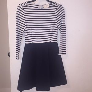 Kate Spade striped skater dress w/ slvs